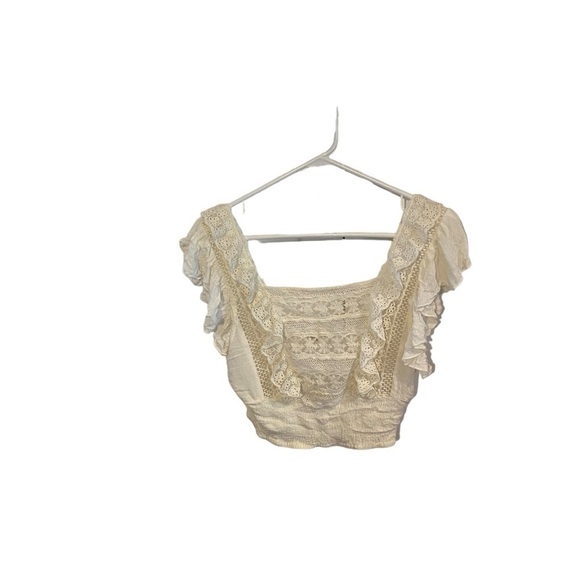 free people cream lace  bridget crop top - Picture 8 of 10